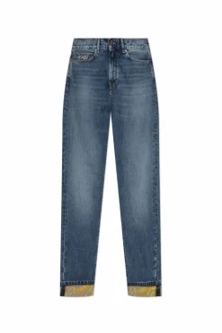 Versace NIEBIESKI Jeansy ze wzorem