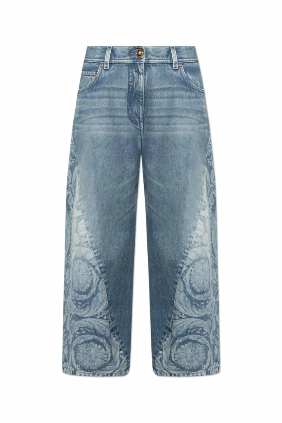 Versace NIEBIESKI Jeansy z motywem `Barocco`