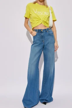 Versace NIEBIESKI Jeansy z logo