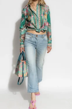 Versace NIEBIESKI Jeansy z logo