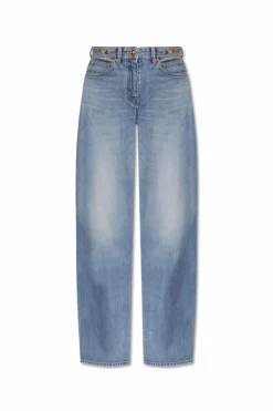 Versace NIEBIESKI Jeansy z efektem `vintage`