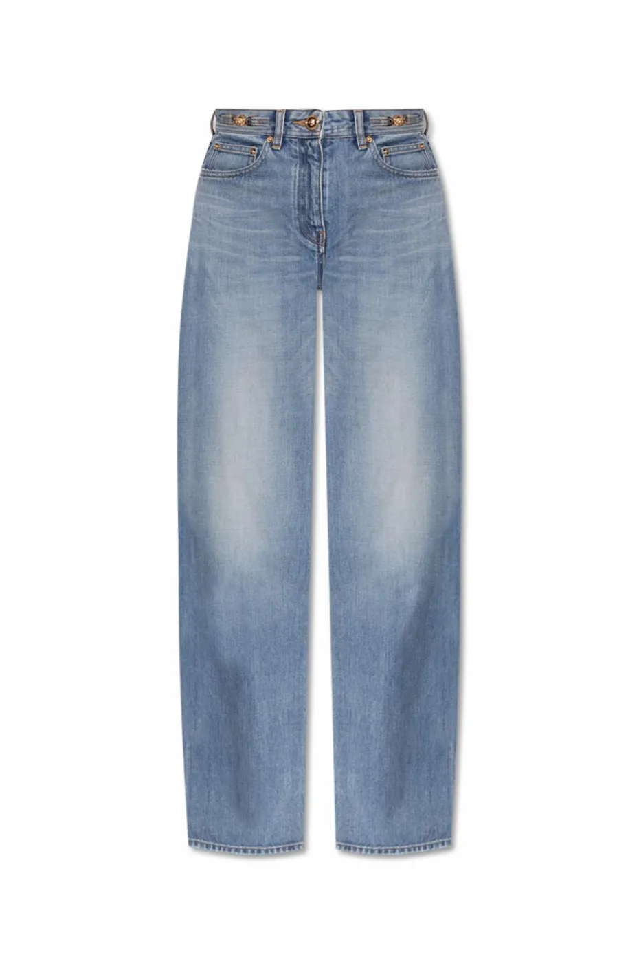Versace NIEBIESKI Jeansy z efektem `vintage`
