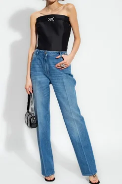 Versace NIEBIESKI Jeansy z logo