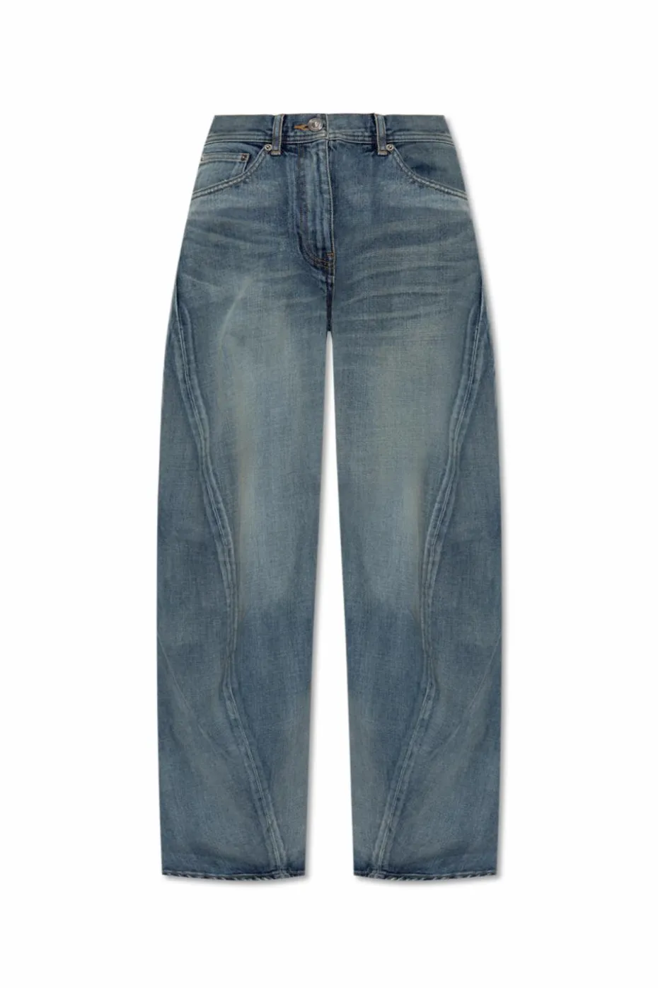 Versace NIEBIESKI Jeansy z efektem `vintage`