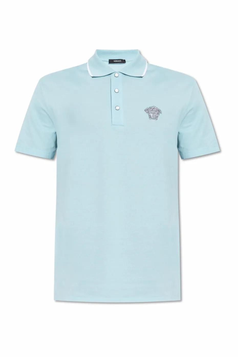 Versace NIEBIESKI Polo z logo