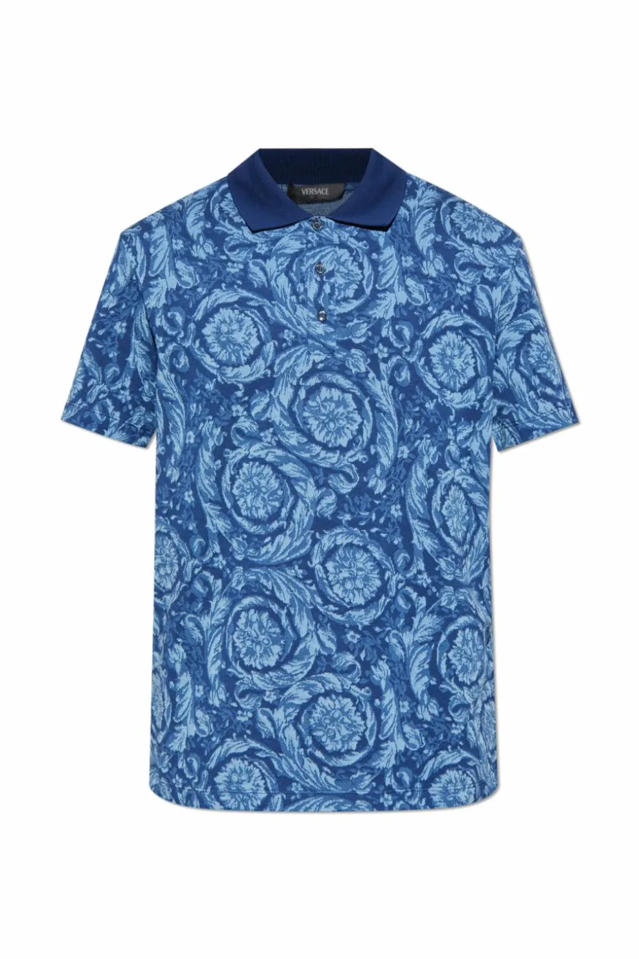 Versace NIEBIESKI Polo ze wzorem `Barocco`