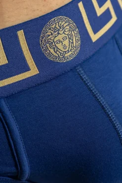 Versace NIEBIESKI Slipy z logo