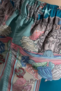 Versace NIEBIESKI Szorty kąpielowe z nadrukiem `Coral Theatre`