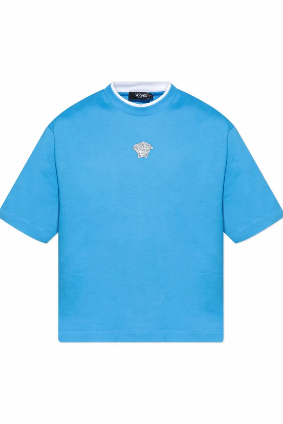 Versace NIEBIESKI T-shirt z charakterystyczna głową Meduzy