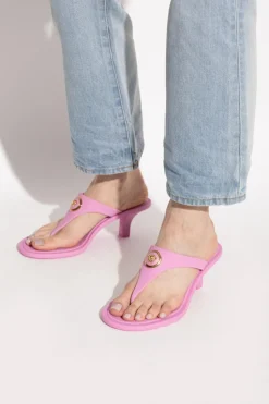 Versace RÓŻOWY Japonki na obcasie