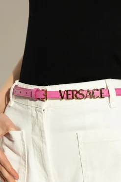 Versace RÓŻOWY Skórzany pasek