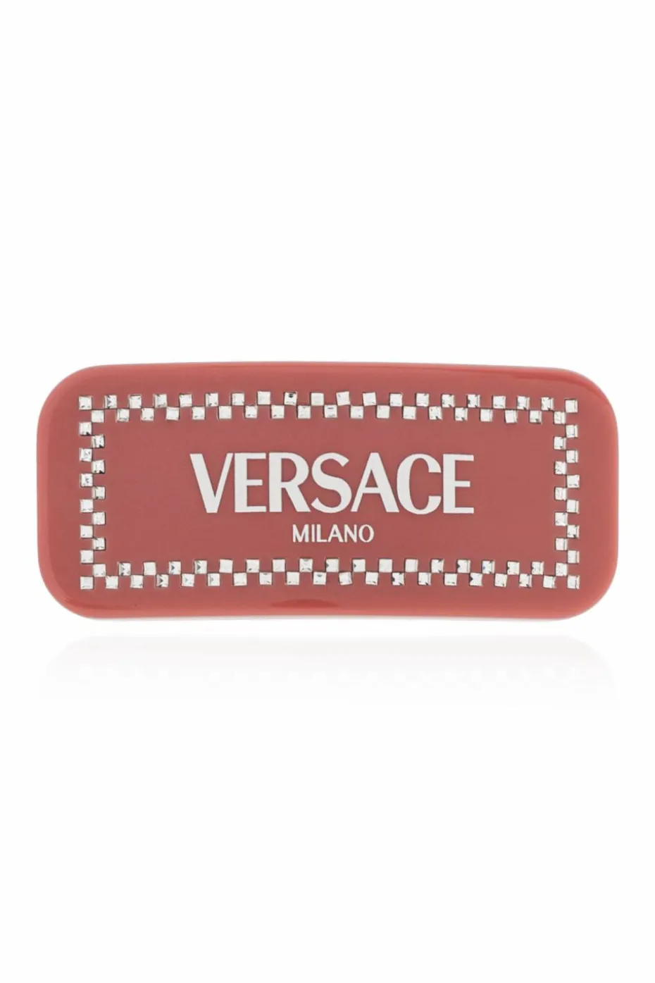 Versace RÓŻOWY Spinka do włosów z połyskującymi kryształami