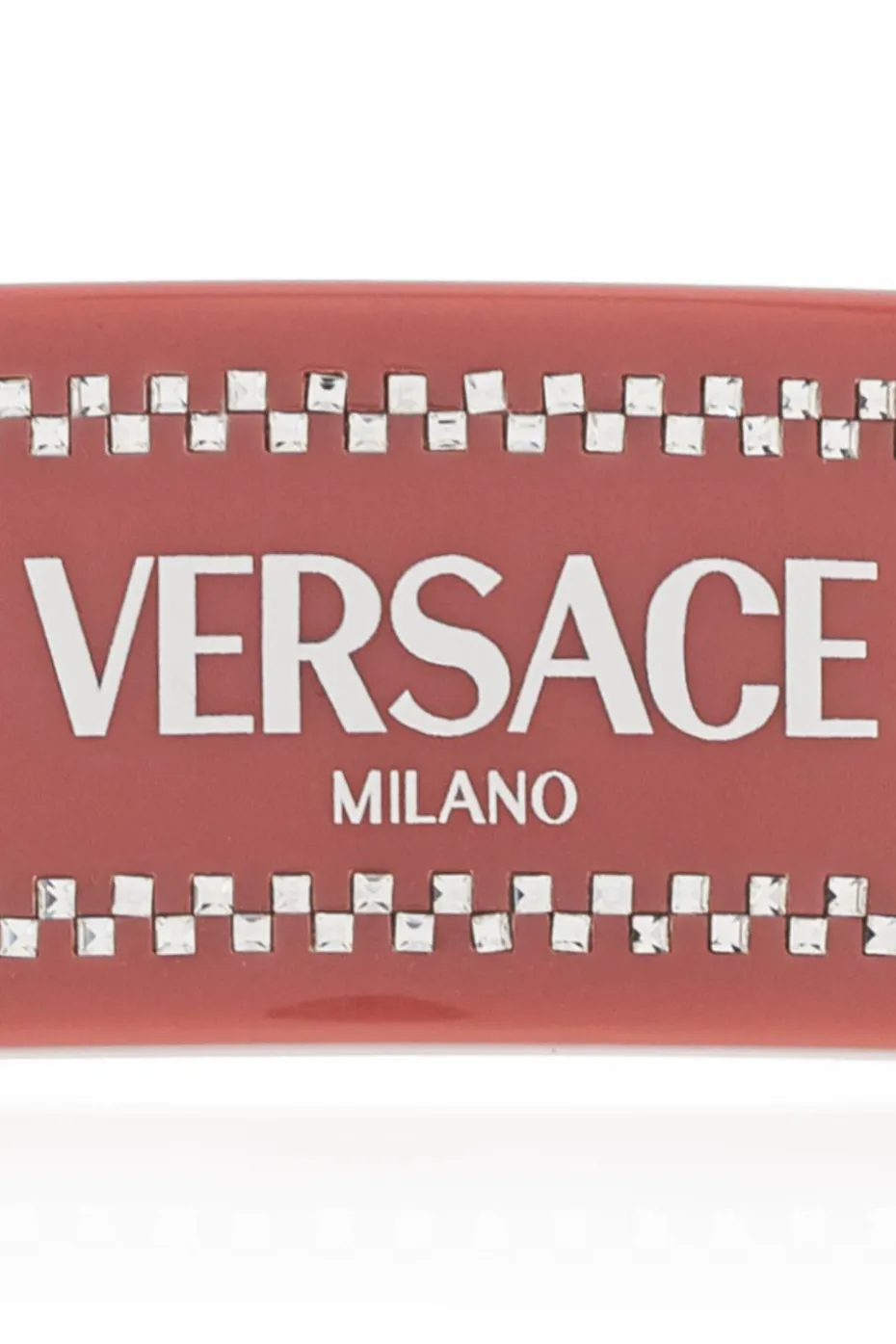 Versace RÓŻOWY Spinka do włosów z połyskującymi kryształami