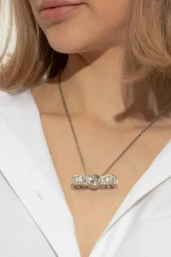 Versace SREBRNY Naszyjnik z zawieszką