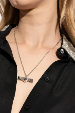 Versace SREBRNY Naszyjnik z zawieszką