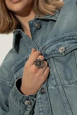 Versace SREBRNY Pierścień z motywem głowy Meduzy