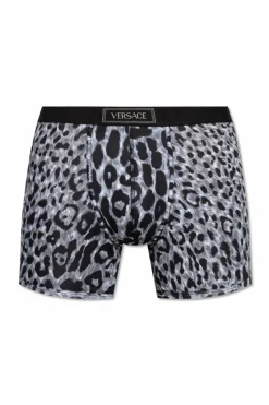 Versace SZARY Bokserki z motywem zwierzęcym