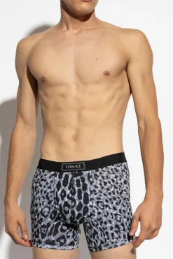 Versace SZARY Bokserki z motywem zwierzęcym