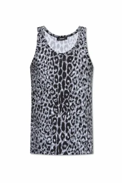 Versace SZARY Top z motywem zwierzęcym