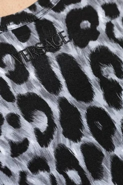 Versace SZARY Top z motywem zwierzęcym