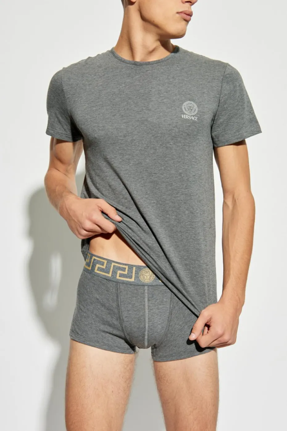 Versace SZARY T-shirt z kolekcji ‘Underwear’
