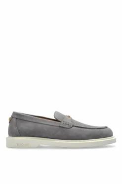 Versace SZARY Zamszowe buty typu `loafers`