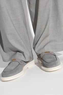 Versace SZARY Zamszowe buty typu `loafers`