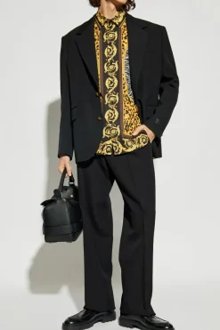 Versace ŻÓŁTY Bawełniana koszula