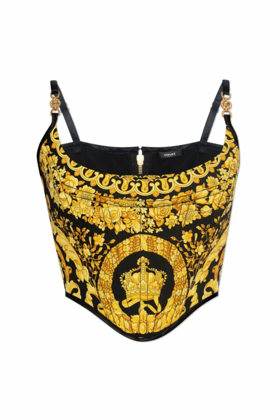 Versace ŻÓŁTY Gorset z motywem `Barocco`