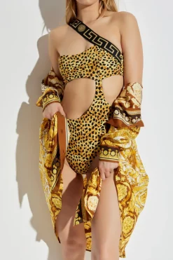 Versace ŻÓŁTY Jednoczęściowy kostium kąpielowy