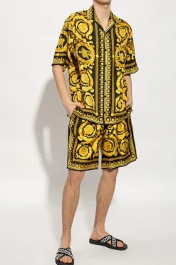 Versace ŻÓŁTY Jedwabna koszula