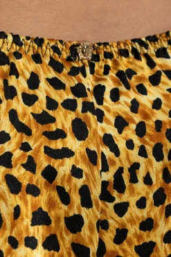 Versace ŻÓŁTY Jedwabne szorty z motywem zwierzęcym