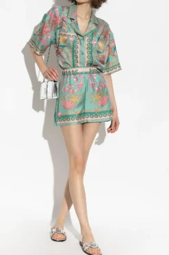 Versace ZIELONY Jedwabna koszula