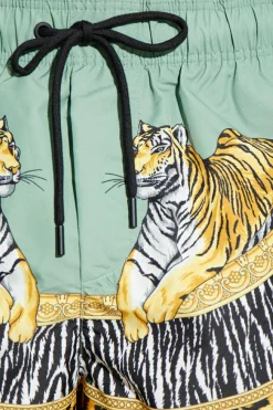 Versace ZIELONY Szorty kąpielowe z nadrukiem