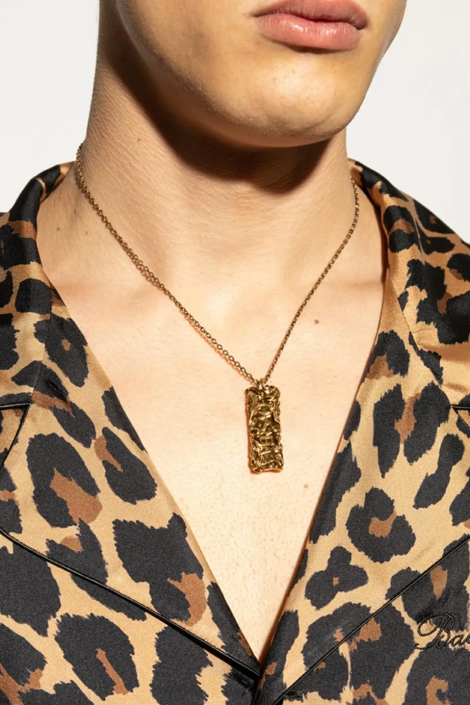 Versace ZŁOTY Naszyjnik z zawieszką z logo