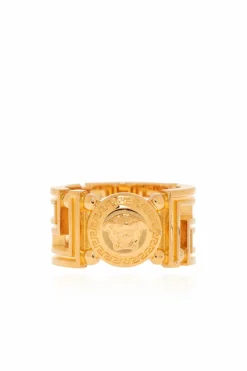 Versace ZŁOTY Pierścień z greckim wzorem