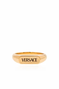 Versace ZŁOTY Pierścień z logo