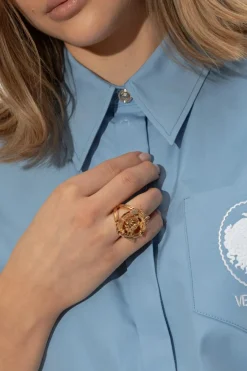 Versace ZŁOTY Pierścień z motywem głowy Meduzy