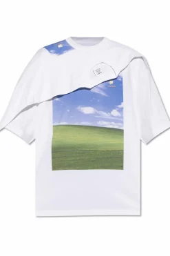 VETEMENTS BIAŁY T-shirt z nadrukiem