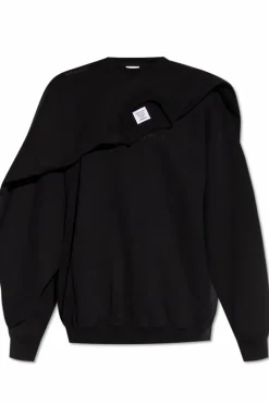 VETEMENTS CZARNY Bluza z dekoracyjnym wykończeniem