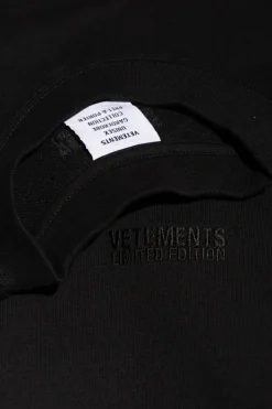VETEMENTS CZARNY Bluza z dekoracyjnym wykończeniem
