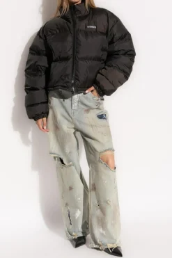 VETEMENTS CZARNY Kurtka puchowa