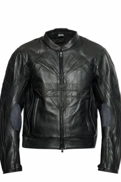 VETEMENTS CZARNY Kurtka skórzana