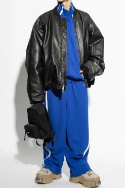 VETEMENTS CZARNY Kurtka skórzana typu `bomber`