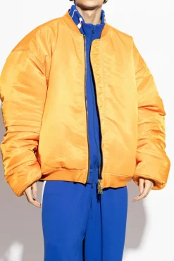 VETEMENTS CZARNY Kurtka skórzana typu `bomber`