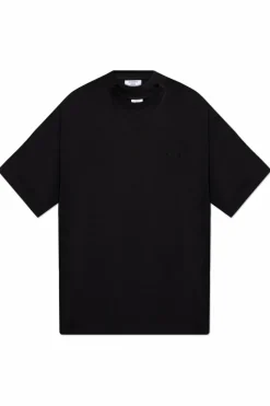 VETEMENTS CZARNY Podwójny t-shirt typu `oversize`