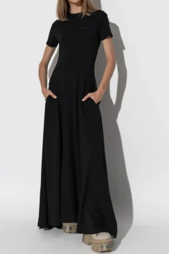 VETEMENTS CZARNY Sukienka z logo