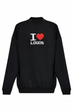 VETEMENTS CZARNY Sweter z logo