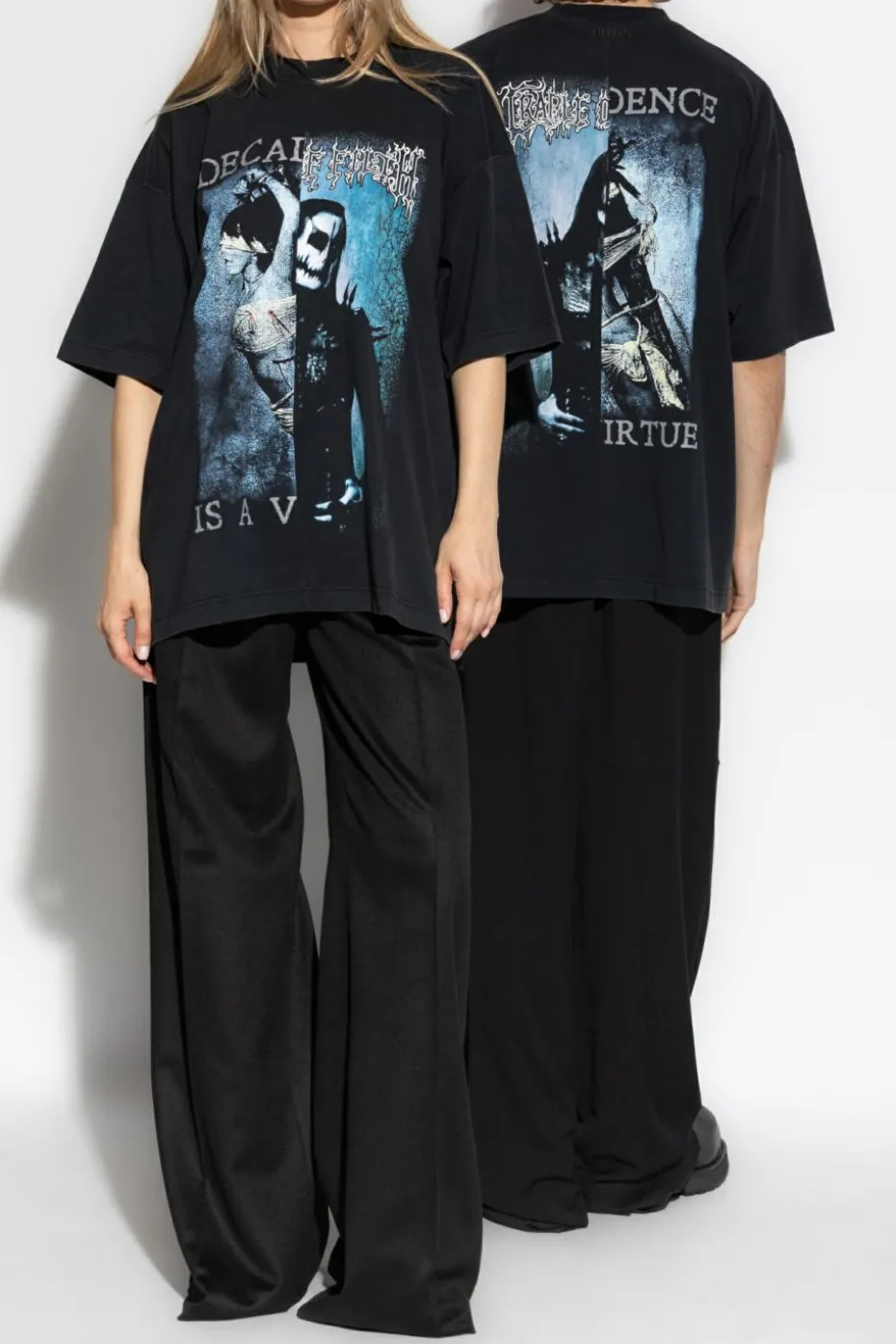 VETEMENTS CZARNY T-shirt typu `oversize`