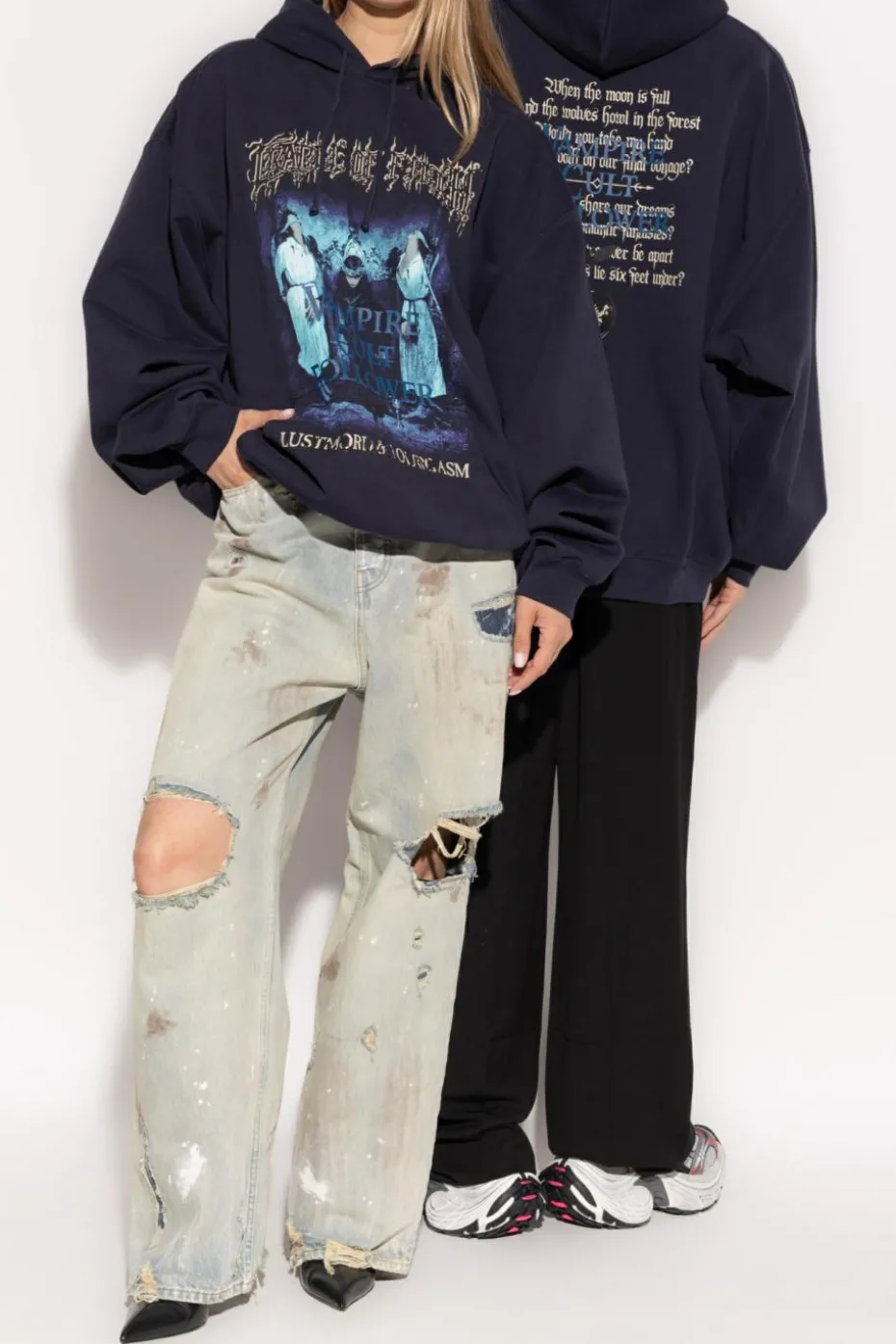 VETEMENTS GRANATOWY Bluza z nadrukiem